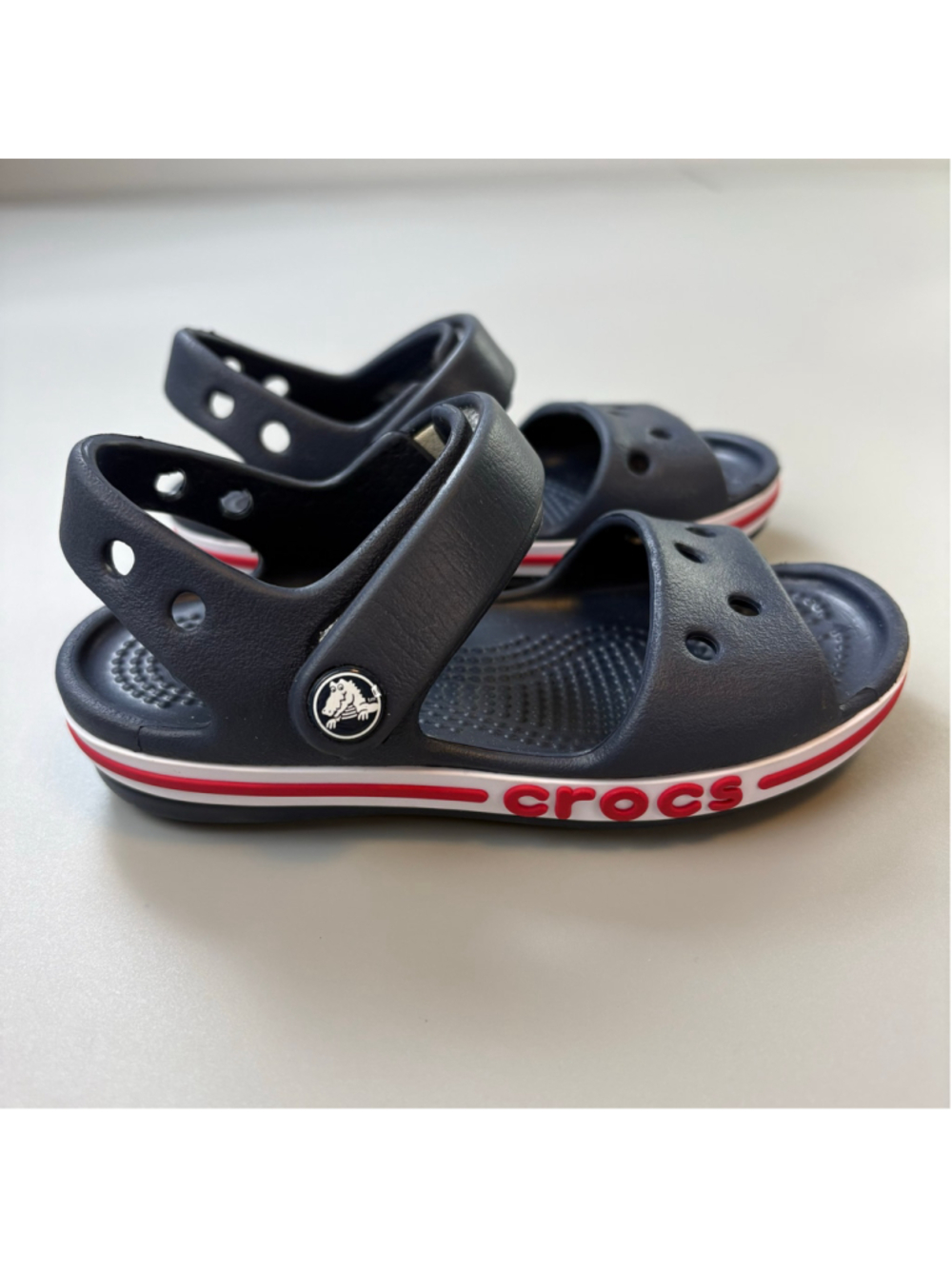 Crocs Sandals Navy Red Little Kids 8 Light Outdoors Summer Watershoes Easy On